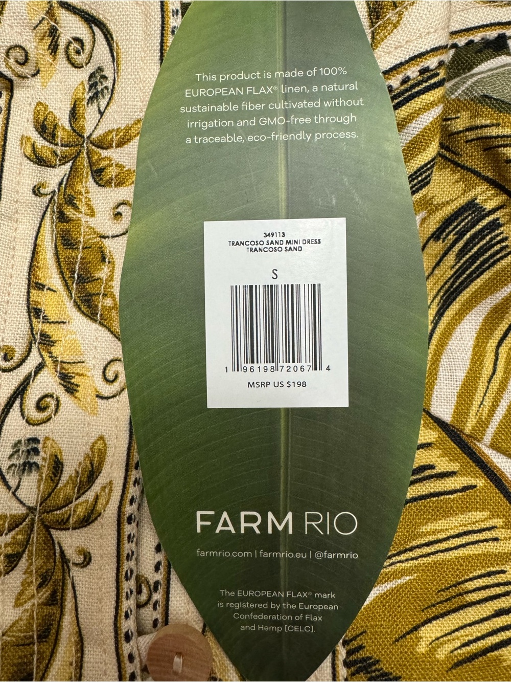 Linen Palm Leaf Dress - Picture 5 of 5